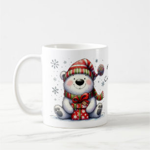 Taza De Café Oso Polar Cutáneo Feliz Navidad