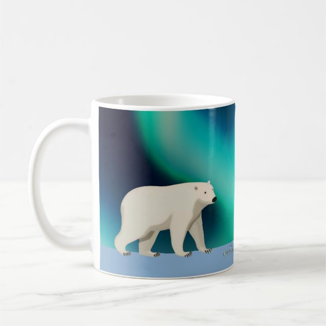 Taza De Café Oso Polar Cutáneo y Luces del Norte (Izquierda)