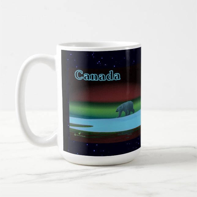 Taza De Café Oso Polar de Luces Polares (Izquierda)