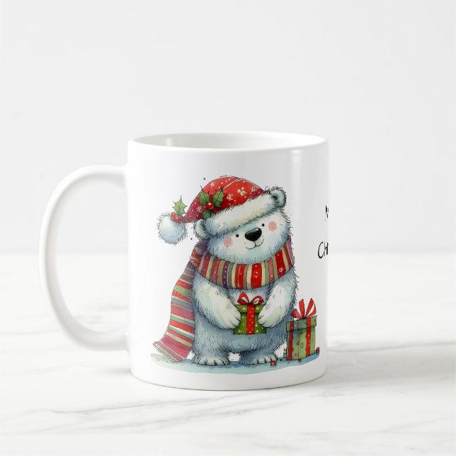 Taza De Café Oso polar de Navidades curos (Izquierda)