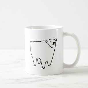 Taza De Café Oso polar del diente del oso molar