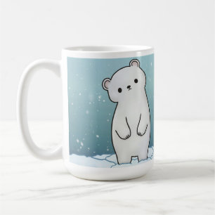 Taza De Café Oso polar en la bruma de nieve
