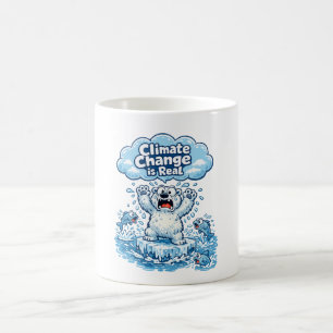 Taza De Café Oso Polar Kawaii El Cambio Climático Es Real
