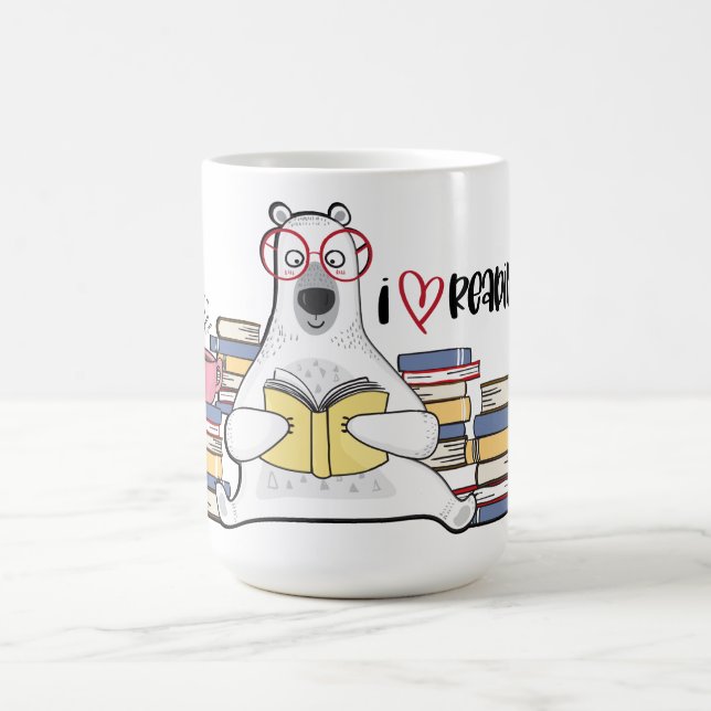 Taza De Café Oso Polar Leyendo Libro (Centro)
