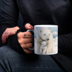 Taza De Café Oso Polar y Elegancia Cubo Ártico