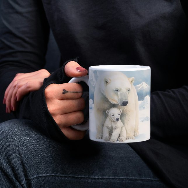 Taza De Café Oso Polar y Elegancia Cubo Ártico (Subido por el creador)