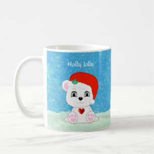 Taza De Café Oso polar y muñeco de nieve de Navidad lindos