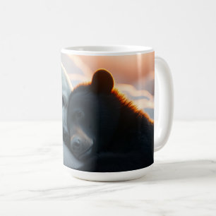 Taza De Café Oso polar y oso negro abrazándose