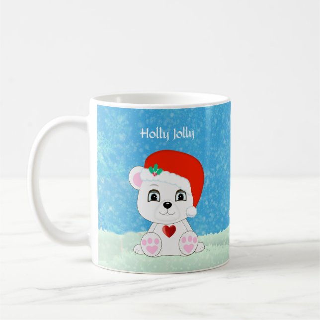 Taza De Café Oso Polar y Snowman de Navidades curos (Izquierda)