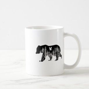 Taza De Café Oso Retro Bosque Árboles Al Aire Libre Vida Silves