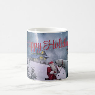 Taza De Café Oso, Santa Claus y la casita
