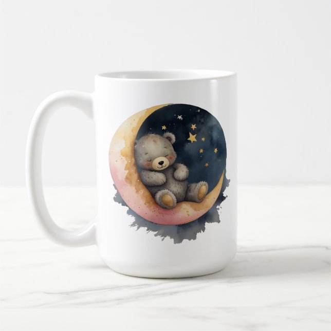 Taza De Café Oso somnoliento en la luna (Izquierda)