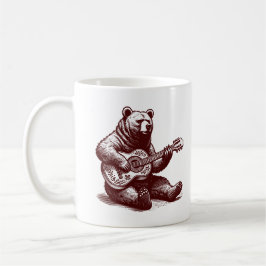 Taza De Café Oso Tocando Guitarra Graciosa Guitarista De Animal