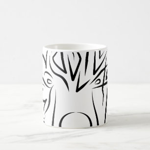 Taza De Café Oso tribal blanco y negro