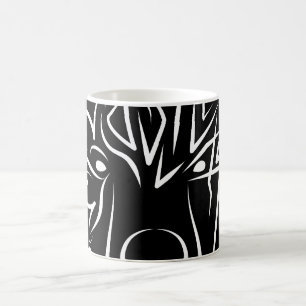 Taza De Café Oso tribal blanco y negro