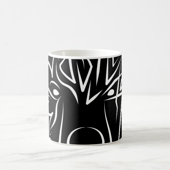 Taza De Café Oso tribal blanco y negro (Centro)