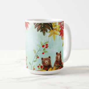 Taza De Café Osos comiendo Berries Rojo Rowan
