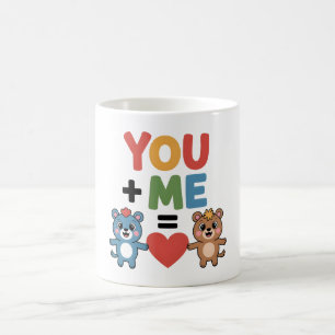 Taza De Café Osos de dibujos animados lindos aman la fórmula: "
