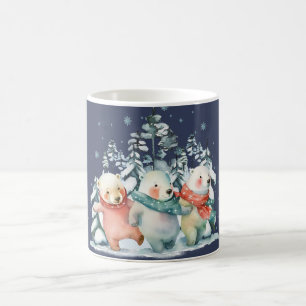 Taza De Café Osos polares adorables de acuarela