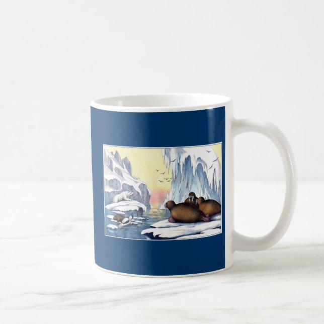 Taza De Café Osos Polares, Agujas Y Sellos (Derecha)