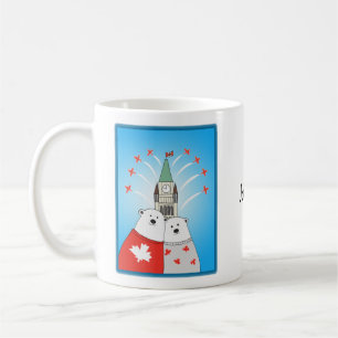 Taza De Café Osos polares canadienses con torre de la paz snowb