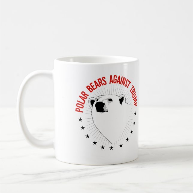 Taza De Café Osos polares contra Trump (Izquierda)