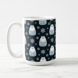 TAZA DE CAFÉ OSOS POLARES DE FIESTA INVERNAL AZUL Y BLANCO