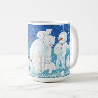 Taza De Café Osos Polares, Fox, Penguin y Snowman Happy