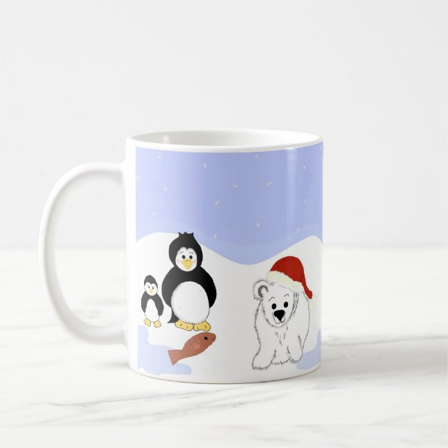 Taza De Café Osos polares y pingüinos (Izquierda)