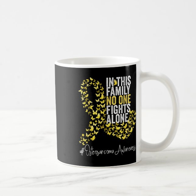 Taza De Café Osteosarcoma Mes de Conciencia Cinta amarilla (Derecha)