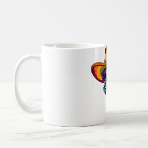 Taza De Café Ostrich Cowboy Gorra Resumen Art Tee