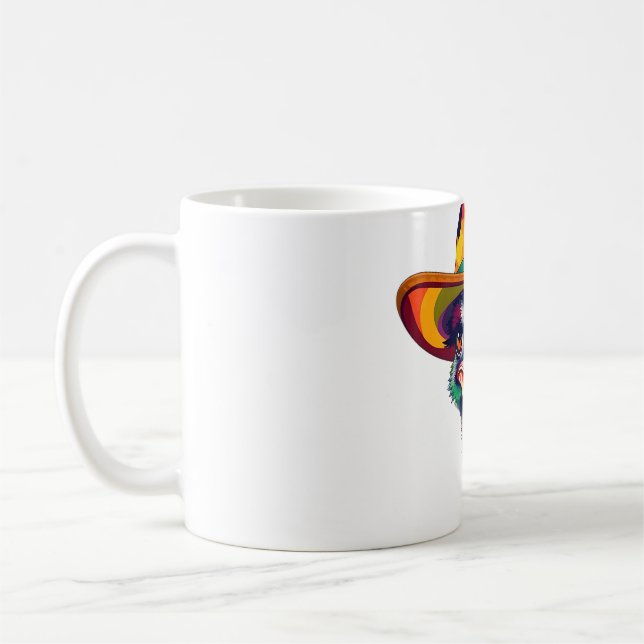 Taza De Café Ostrich Cowboy Gorra Resumen Art Tee (Izquierda)