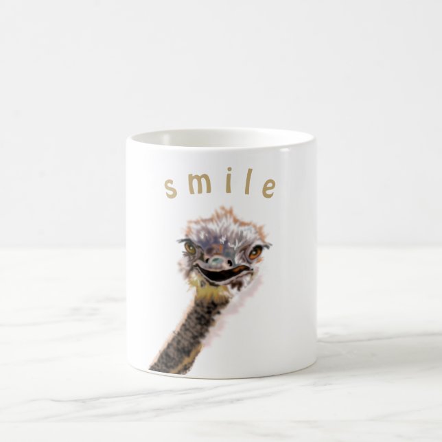 Taza De Café Ostrich feliz (Centro)