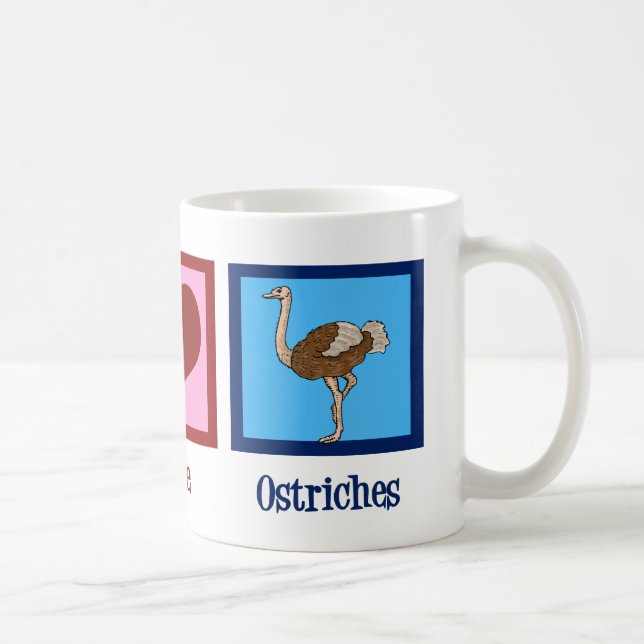 Taza De Café Ostriches de amor por la paz (Derecha)