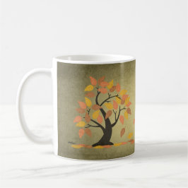 Taza De Café Otoño (秋) Árbol de otoño deja barba
