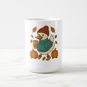 Taza De Café Otoño acogedor pato con calabaza café