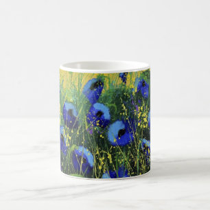 Taza De Café Otoño azul, café de arte