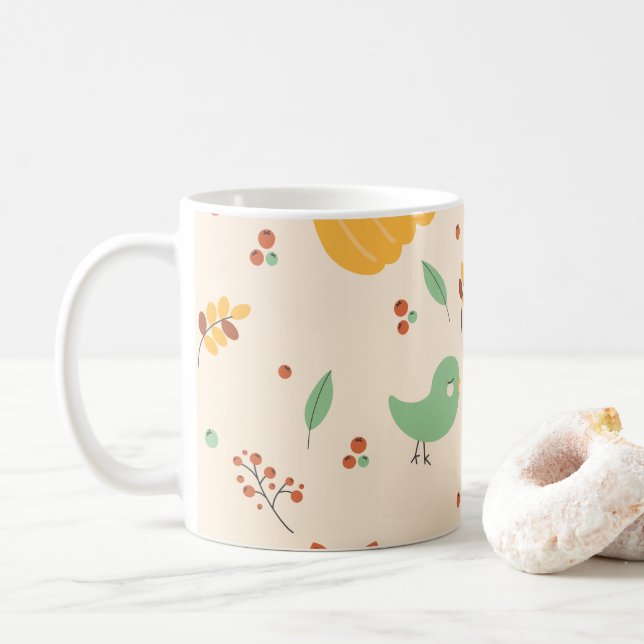Taza De Café Otoño Caer Vibes Cute Pattern Mug (Con donut)