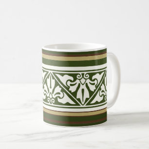 Taza De Café Otoño Colores Renacimiento Gótico Borde de la hoja