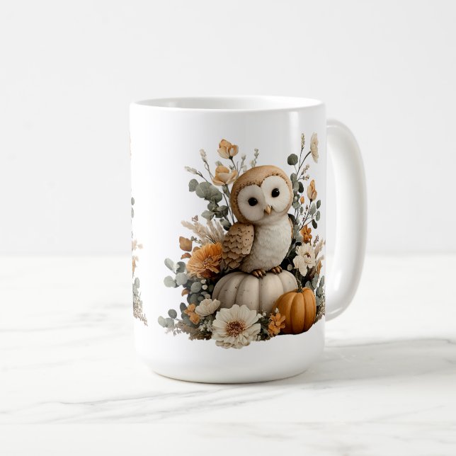 Taza De Café Otoño con calabazas Halloween Art (Anverso derecho)