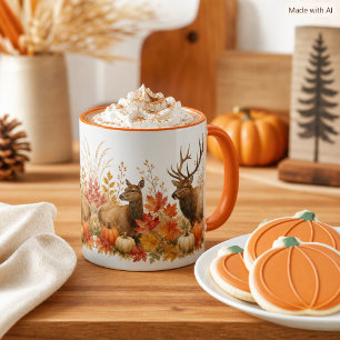 Taza de café Otoño Cosecha Vida Silvestre Alce y C