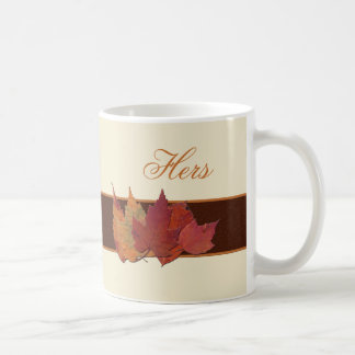 Taza De Café Otoño deja cerámica "Hers" Mug