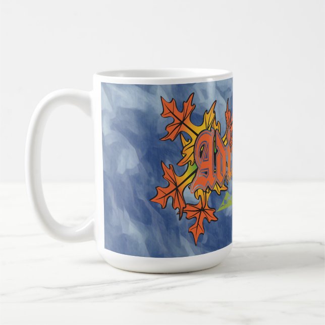 Taza De Café Otoño en Adirondacks New York Blue Sky Bckgrd (Izquierda)