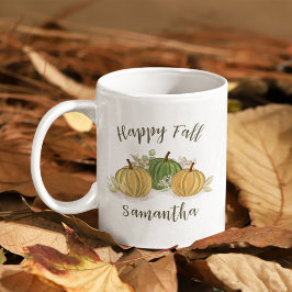 Taza De Café Otoño Feliz otoño acuarela personalizada