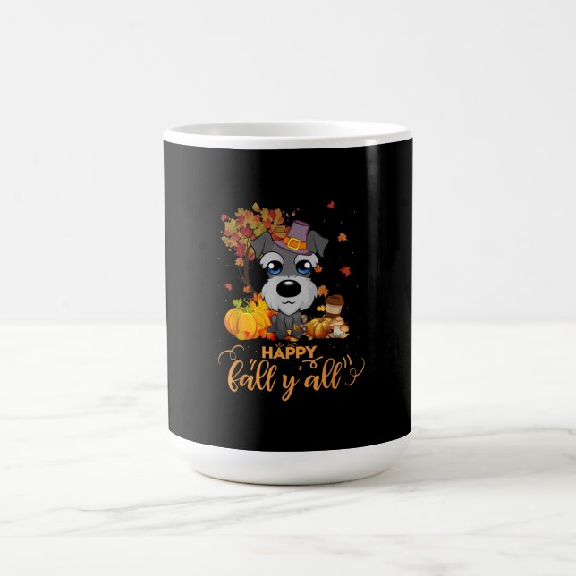 Taza De Café otoño feliz todos schnauzer perro agradecimientos (Centro)