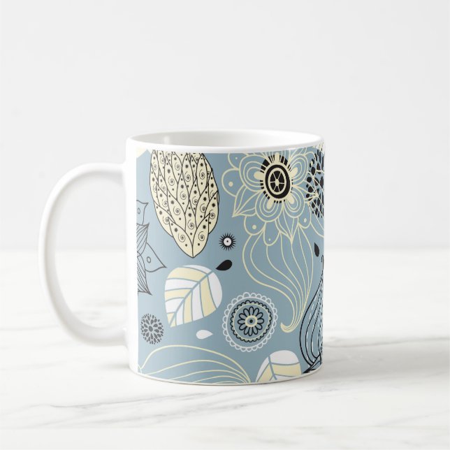 Taza De Café Otoño floral: Elegante diseño estacional (Izquierda)