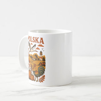 Taza De Café Otoño Folkórico Rural de Polonia