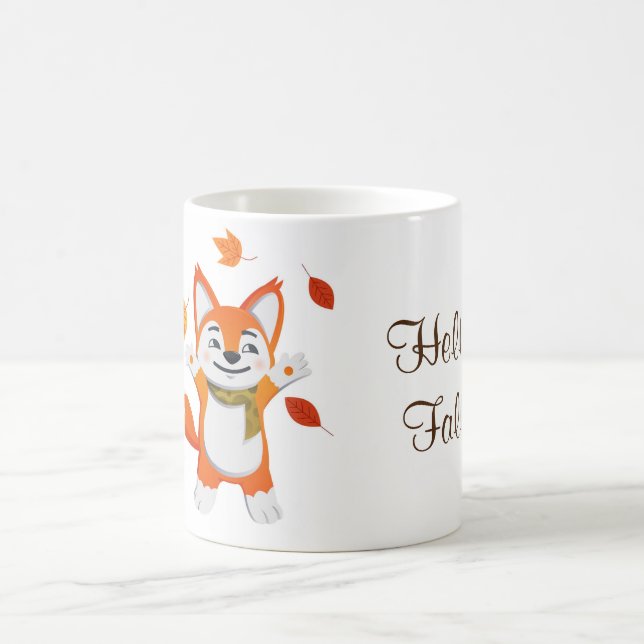 Taza De Café Otoño Hello Fall Fox Mug (Centro)
