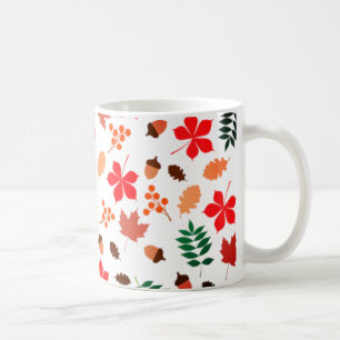 Taza De Café otoño, hojas, patrón