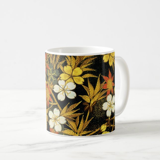 Taza De Café Otoño japonés deja rico arte clásico (Anverso derecho)